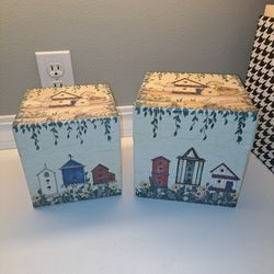 Decorative Storage Boxes Birdhouse Theme