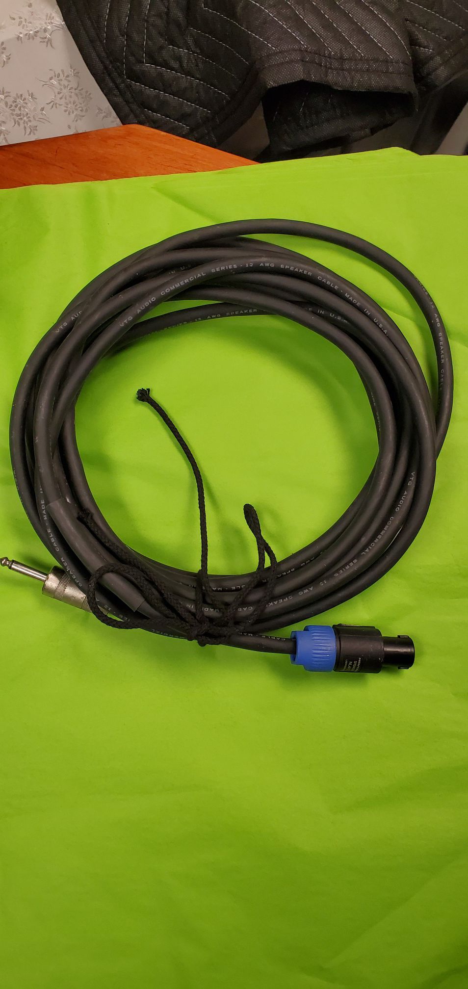 VTG Audio 25 ft 2 conductor 12 AWG speaker cables Neutrik Speakon to 1/4