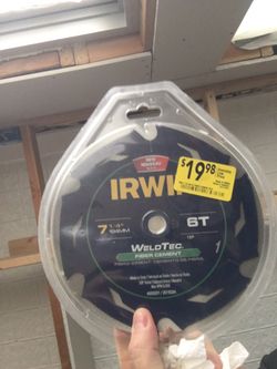 IRWIN 15702ZR 7-1/4" - 6 T. CARBIDE SAW BLADE FOR CUTTING FIBER CEMENT BOARDS