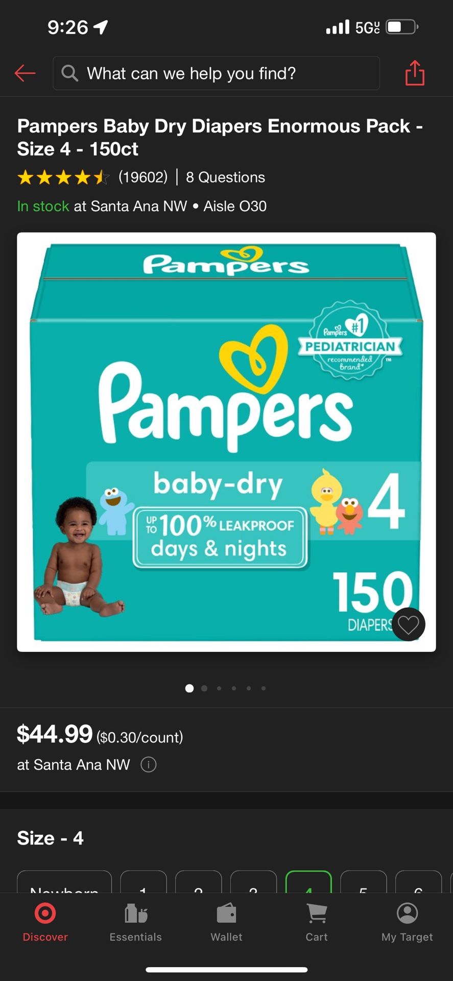 Pampers Size 4