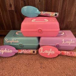 Personalized Caboodle And Brush Set. 