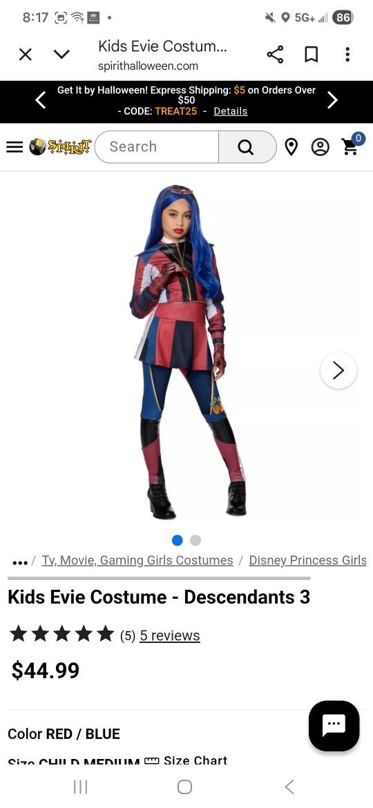 Kids Evie Costume - Descendants 3