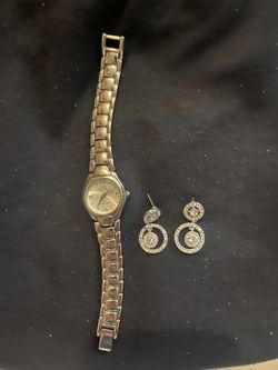 Earrings and watch bundle