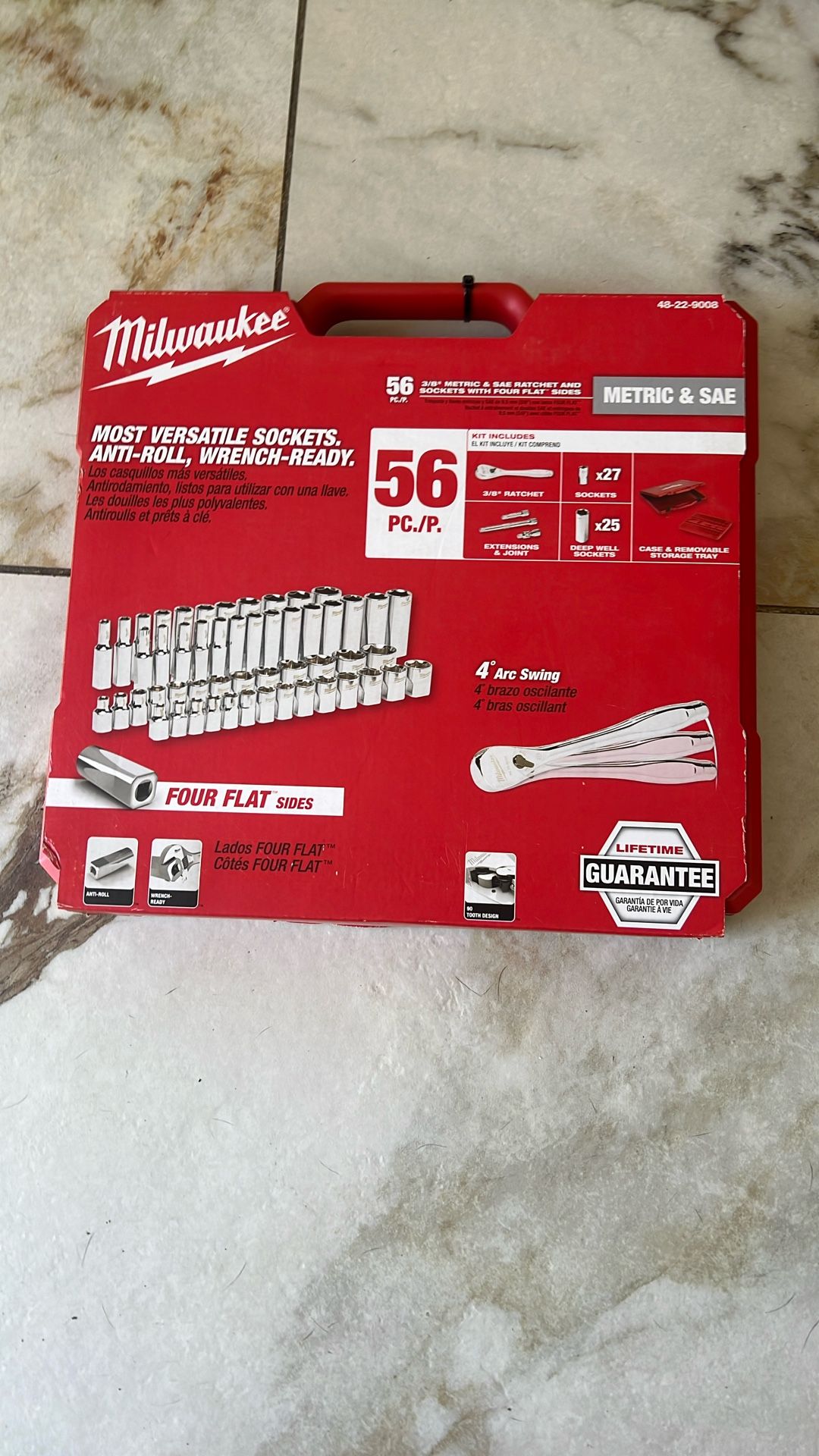 Milwaukee 56pc Rachet And Socket. Model. 48-22-9008.