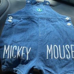 Mickey Mouse Boy Vintage Overalls Size 18-24 Months 
