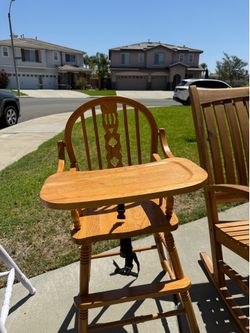 Baby wooden high chair
