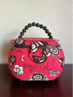 Sewing Box with Beaded Handle