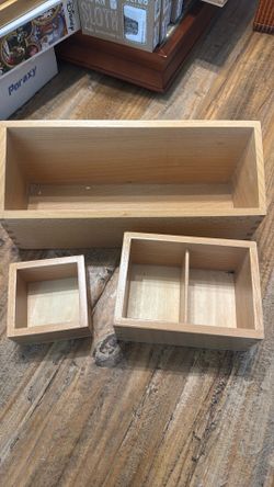 Wood containers, storage,  homeschool montessori