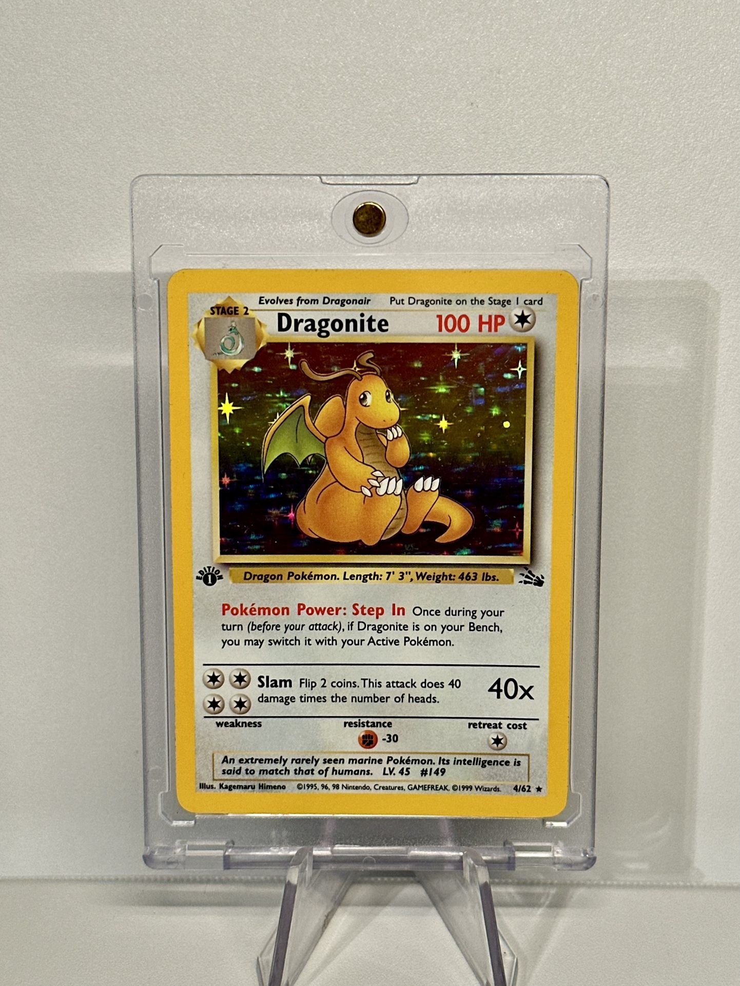 1995 dragonite pokemon card DARK - 5/82 - Team Rocket Set - Holo - - Exc / Near Mint Preserved in a tamper Amazon.com: Pokemon Dragonite 4/62 Holo
