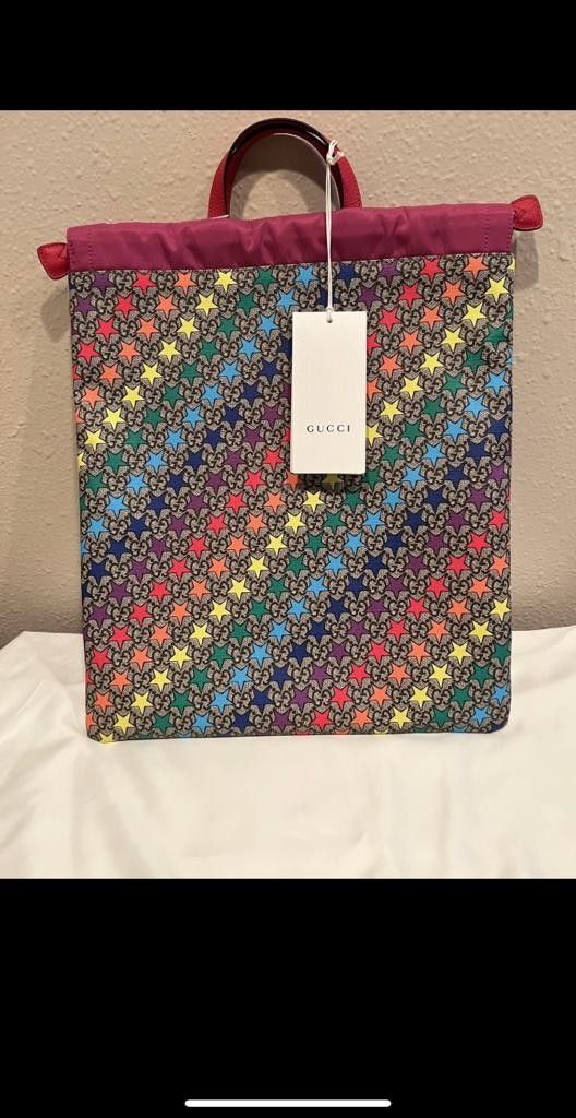 Star Print Monogram Gucci Supreme Backpack