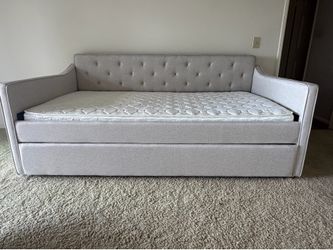 Tufted Upholstered Full Daybed with Trundle - Mattresses and Toppers INCLUDED