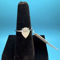 # 65- Stunning 1.8 Carat Pear-Shaped Moissanite Ring Size 6