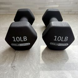 HolaHatha 10 pound Neoprene Dumbbell Weight Set