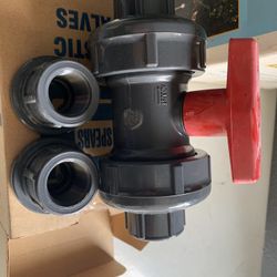 2 Each 3/4” True union Ball Valves PVC