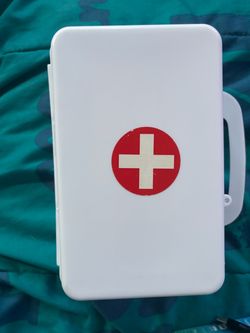 First aid with case and bandages