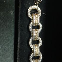 Silver And Gold Bracelet 925