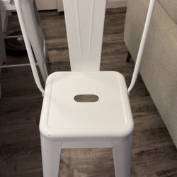 White Metal Bar Chairs