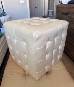 Cube Ottoman White