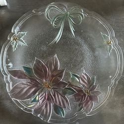 Vintage Crystal Glass Plate Platter
