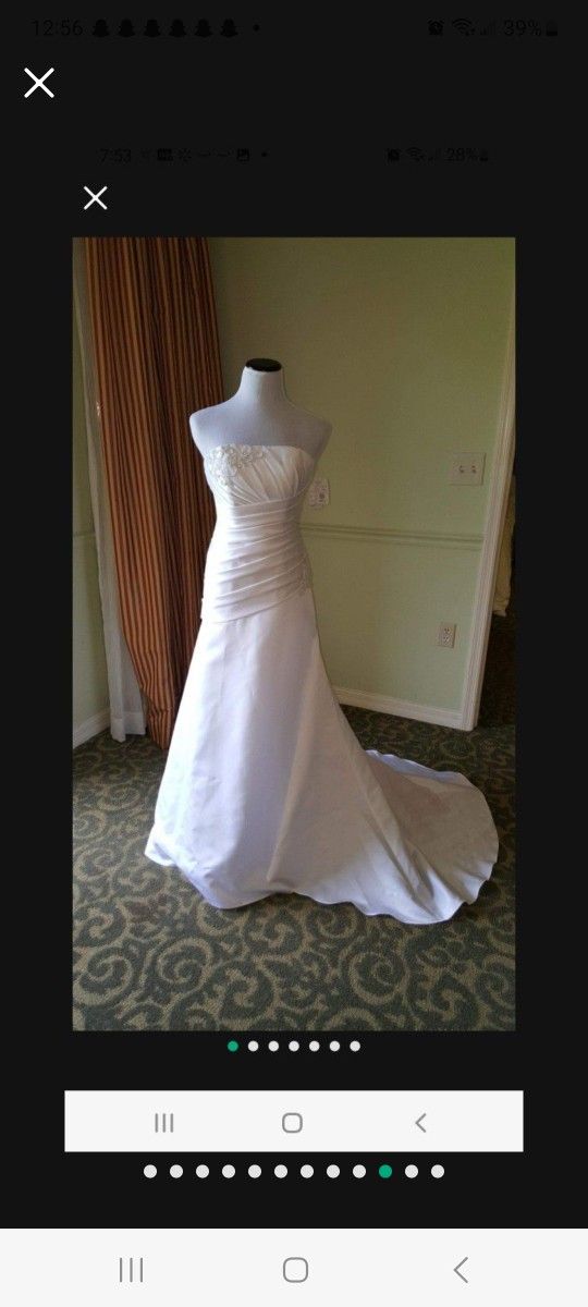 David's Bridals Gorgeous Brand New With Tags Wedding Gown Sz4 Retail $399