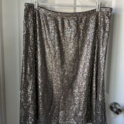 Metallic Knit Sequins Skirt