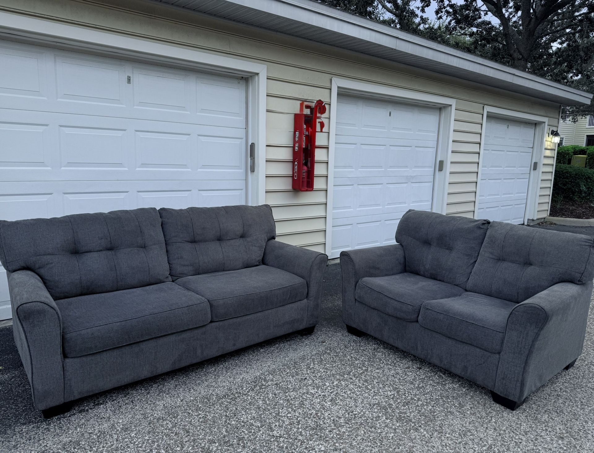 Modern Gray Sofa Set — Super Clean, Ready to Enjoy, Delivery Available!