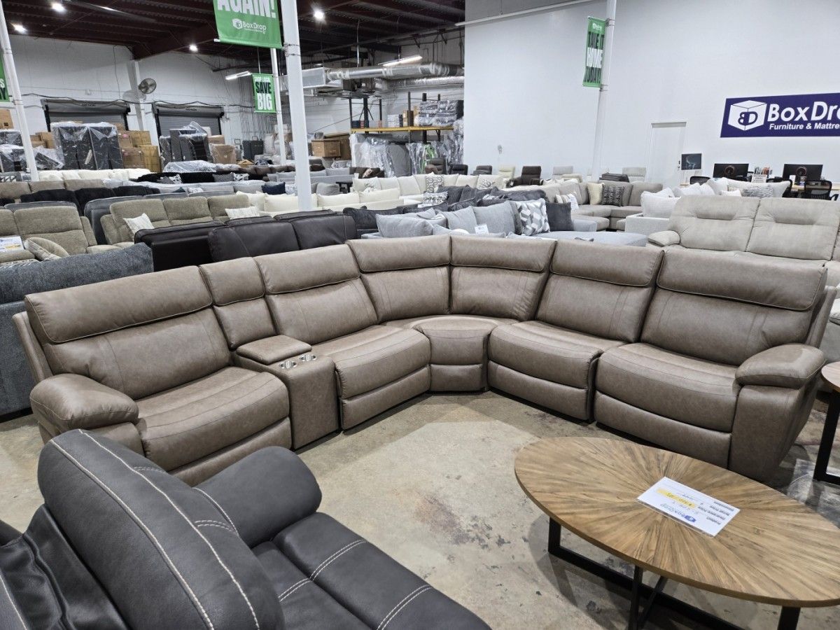 High-Performance Faux Leather Reclining Sectional Brand New!