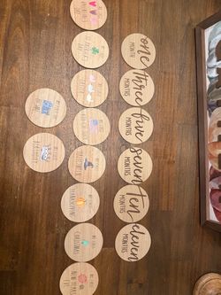 RAE DUNN Baby Milestone Wood Disc Set