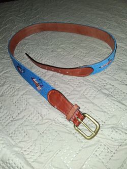 Preepy Fishing Flies Needlepoint Belt