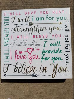 Christian Wood Framed Wall Sign – Colorful Faith Decor