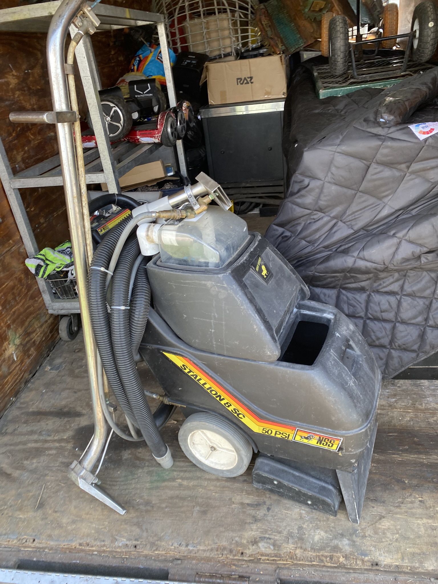 Stallion 8SC walk behind carpet cleaner features speed, maneuverability and deep cleaning power for every carpet application. Cost over $3100 new. Sel