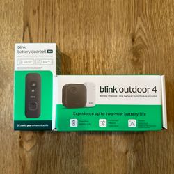 BRAND NEW - Blink Outdoor 4 Camera + Sync Module + Doorbell