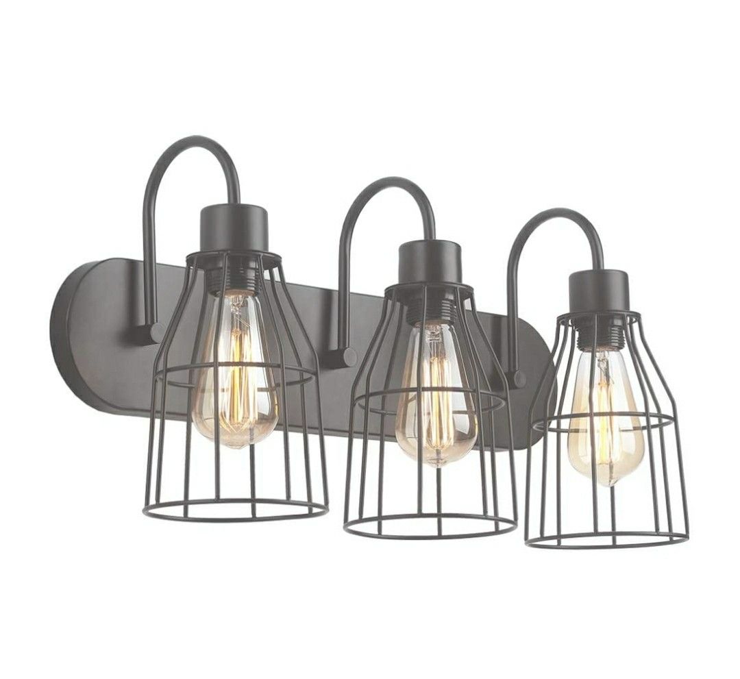 Joakoah 3-Light Bathroom Vanity Light, Industrial Metal Cage Wall Sconce Vintage Wall Lamp Light new original price is $70