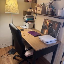 Wood Desk with Drawers (IKEA)