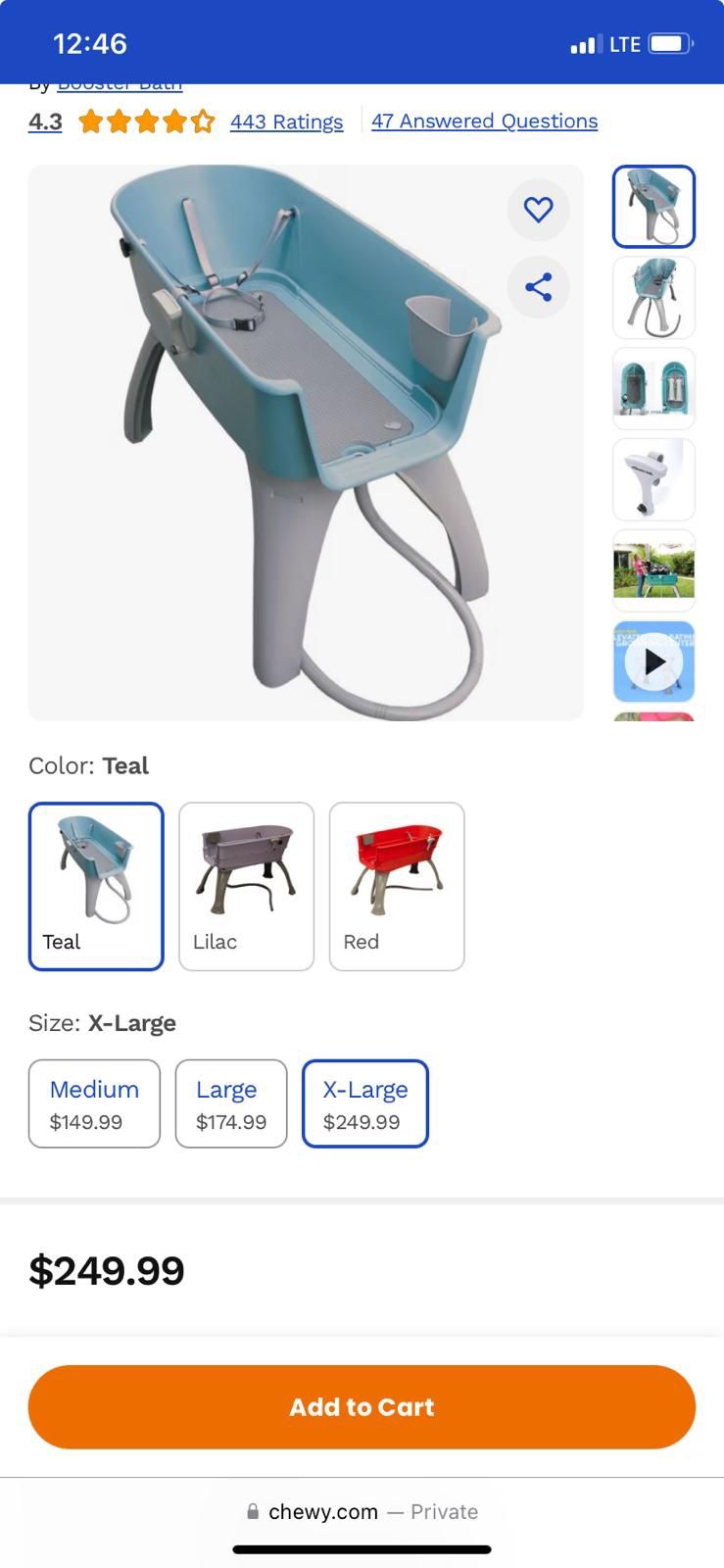Booster Bath Elevated Dog Bathing & Grooming Center X-Large