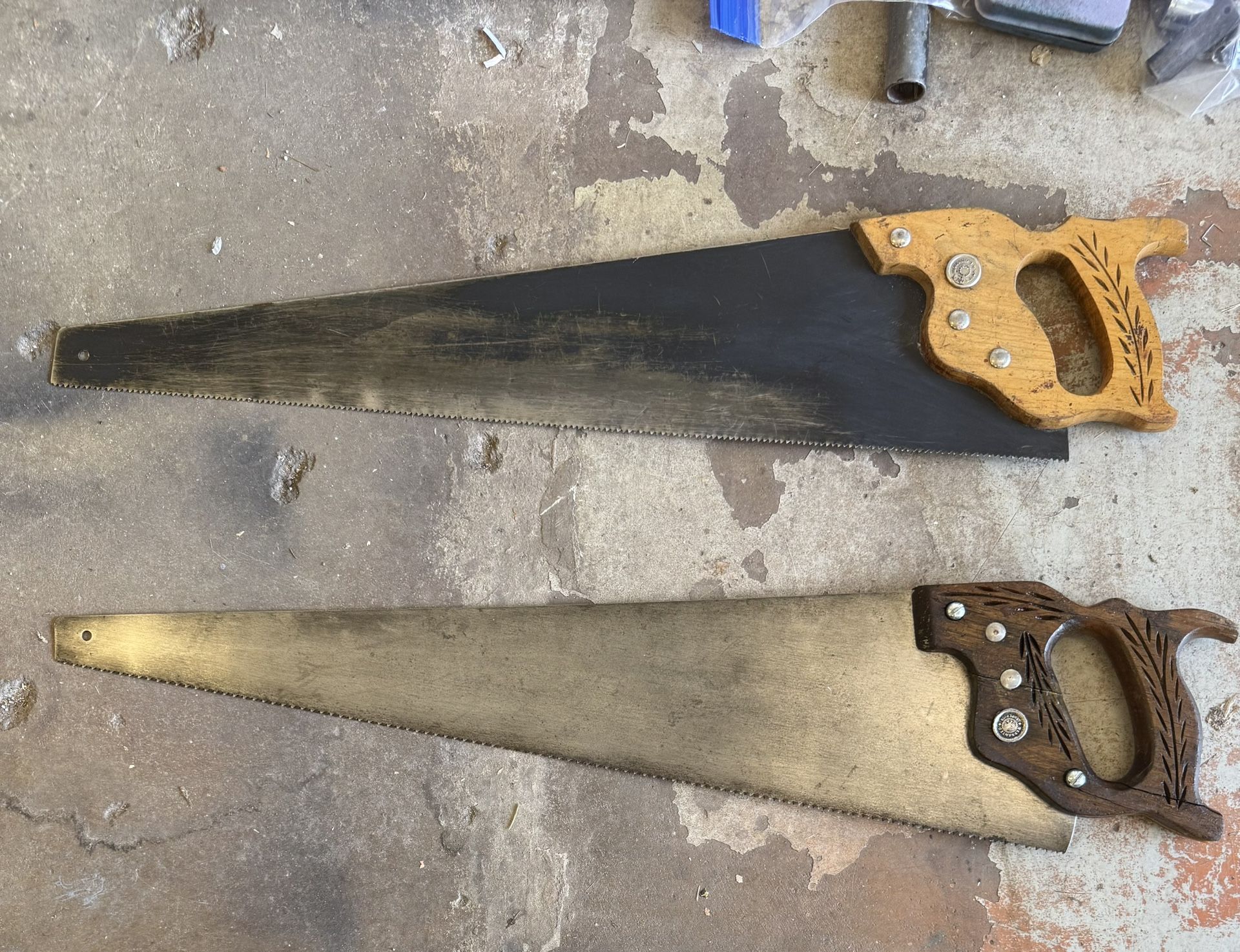 2 Henry Disston Vintage Hand Saw