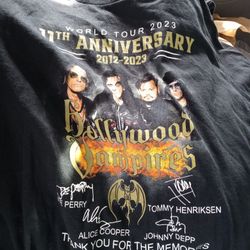 Hollywood Vampires 11th Anniversary 2012-2023 Shirt Black.. M Men. Mint. $15.00 OBO
