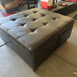 Large Leather Ottoman 