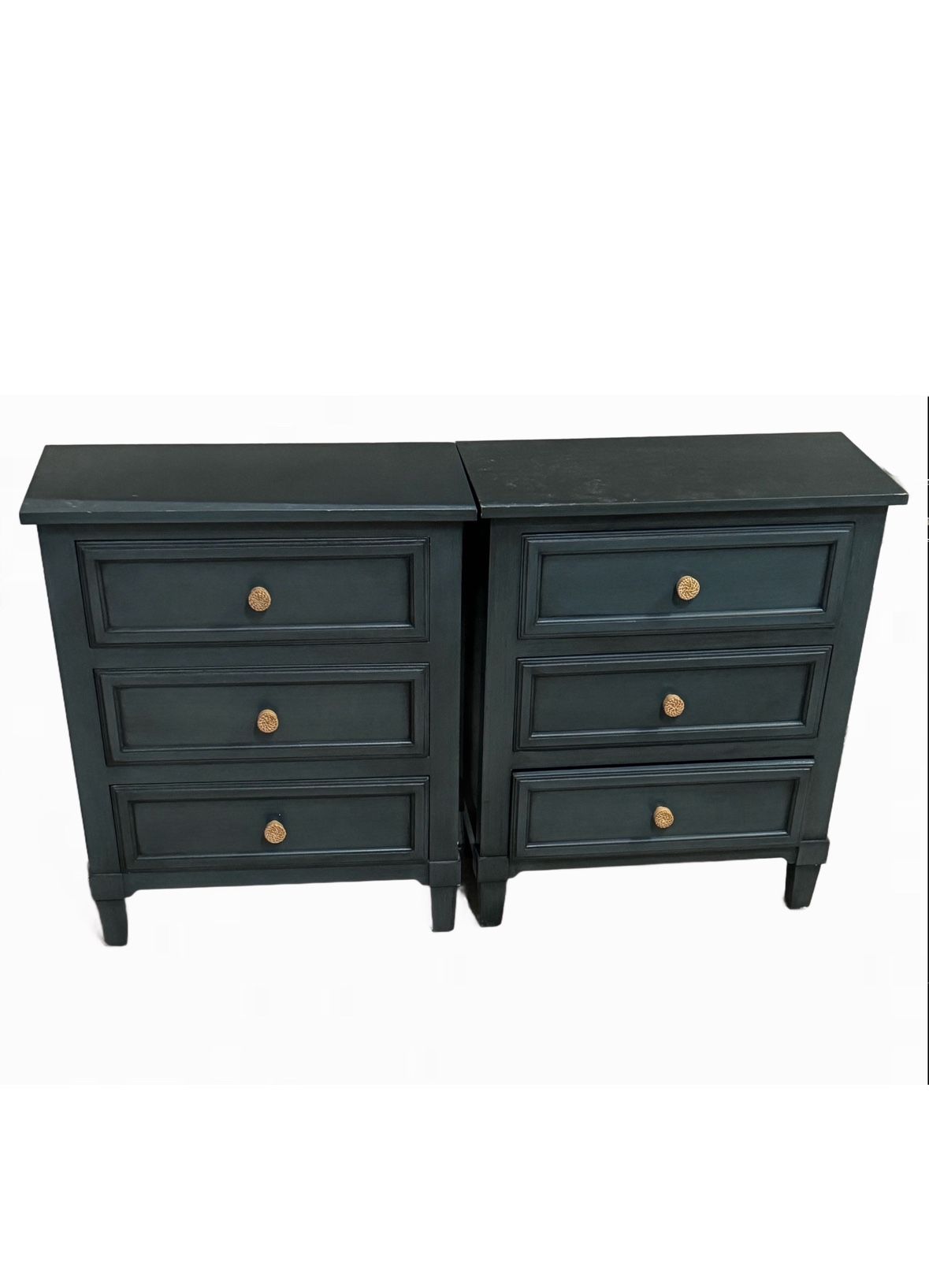 3 Drawer Blue Side Table Dressers (Quantity: 2)