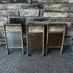 3 Antique Washboards