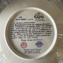 Norman Rockwell Plates and Crystal glasses