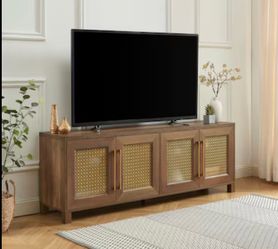 EDYO LIVING Farmhouse/Rustic Rustic Oak 69.49-in W TV stand ( Accommodates TVs up to 78-in )