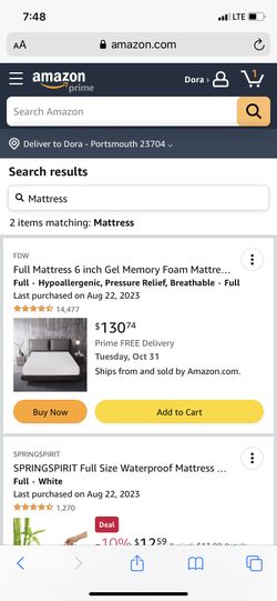 6” Memory Foam Mattress