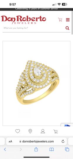 14k Pear Shaped Engagement Ring