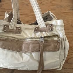Gap Jeans Tan Brown Duffle Bag Purse Clean Material Inside & Out