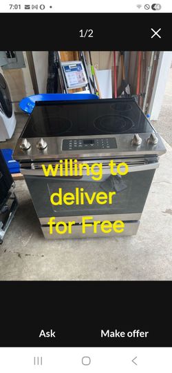 GE Stainless Steel Slide in Electric  Range 220 v
