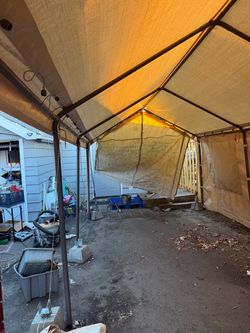 10x20 Tent Frame in Excellent Condition Top Has Some Holes Replacement At Costco $84.99