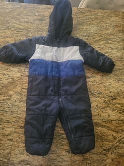 ❄️ Faded Glory Baby Snowsuit/Bunting – Size 24 Months – Navy Blue Hooded Winter Suit ❄️
