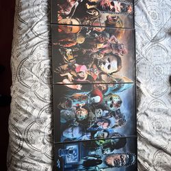 4 piece horror movie portraits