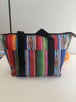 NEW Mexican Serape Stripes Lunch Bag Reusable Insulated Cooler Lunch Box Leak